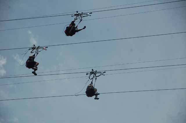 running the zip line